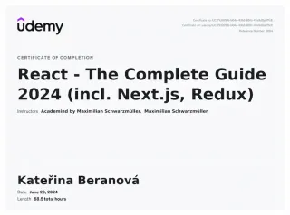 Udemy - Complete guide to React