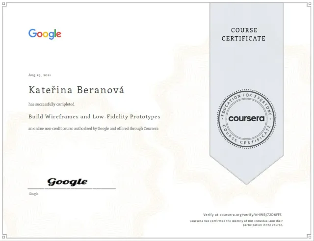 Coursera - UX Design Wireframes